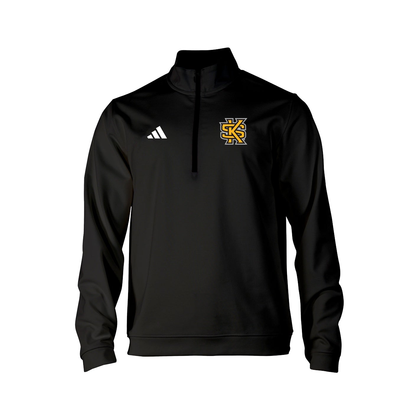 Kennesaw State Owls : adidas Elevated 1/4 Zip - Black