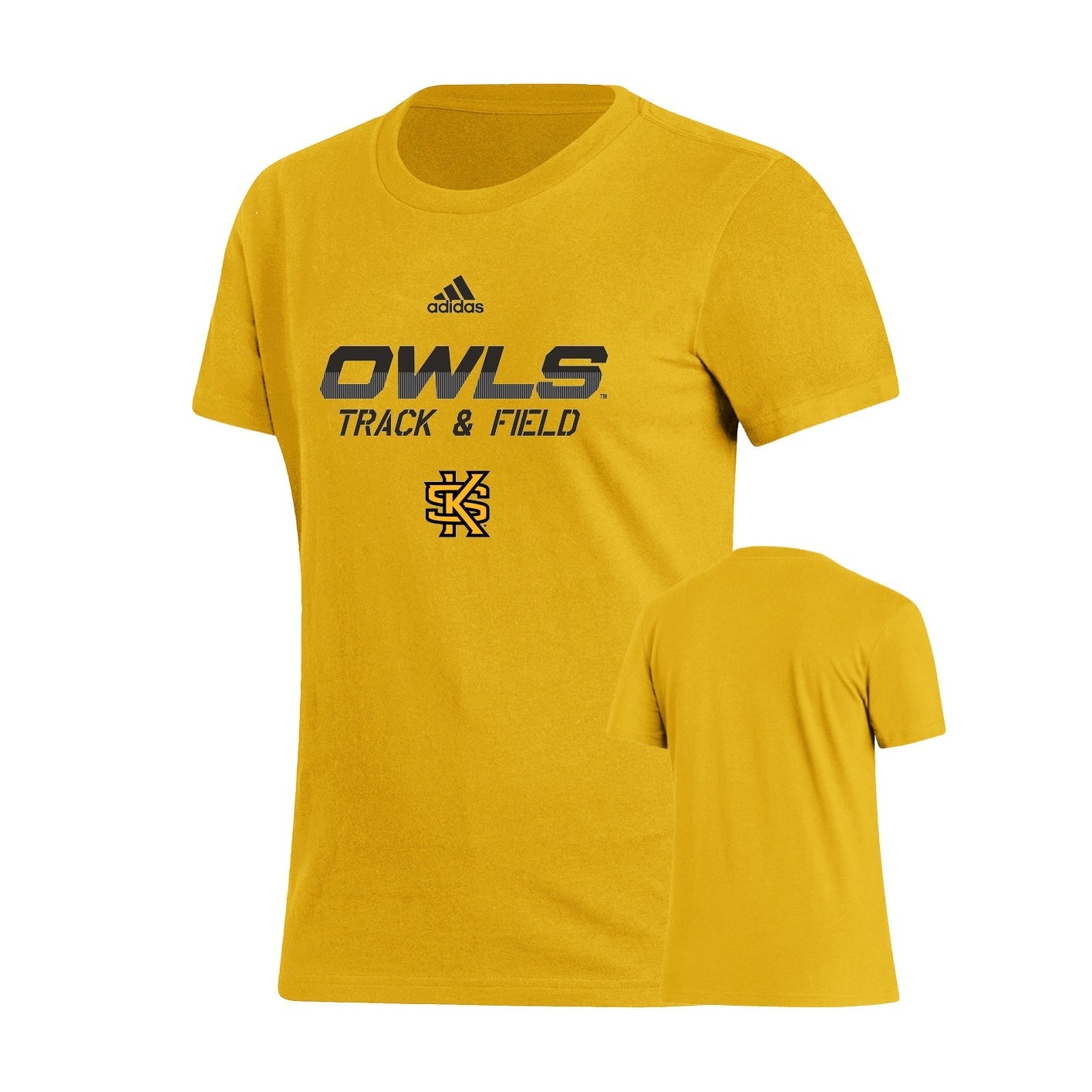 Kennesaw State Owls Women's Fresh Short Sleeve Tee - Collegiate Gold : adidas : TRACK & FIELD