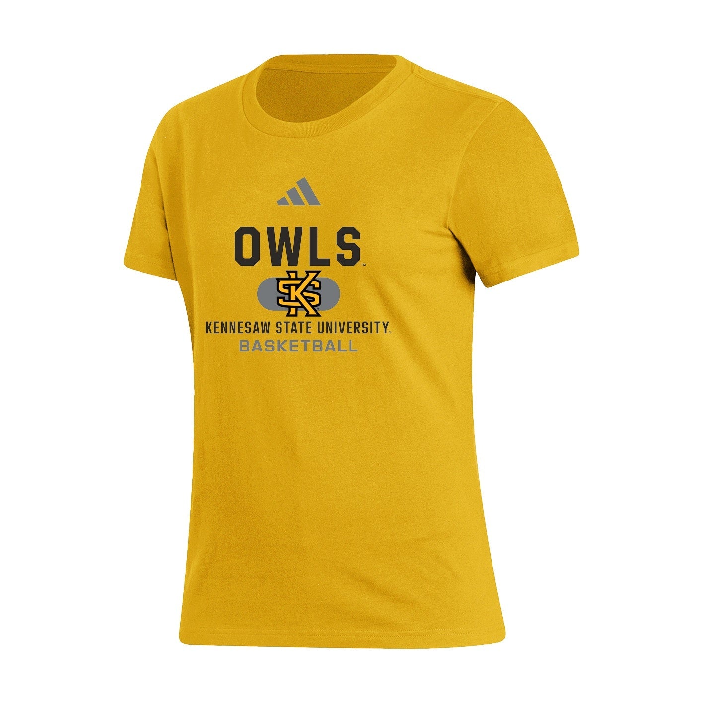 Kennesaw State Owls Women's Fresh Short Sleeve Tee - Collegiate Gold : adidas : WOMEN'S BASKETBALL