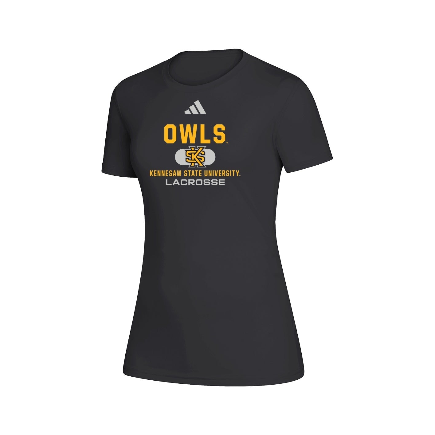 Kennesaw State Owls Womens Creator Short Sleeve Tee - Black : adidas : LACROSSE