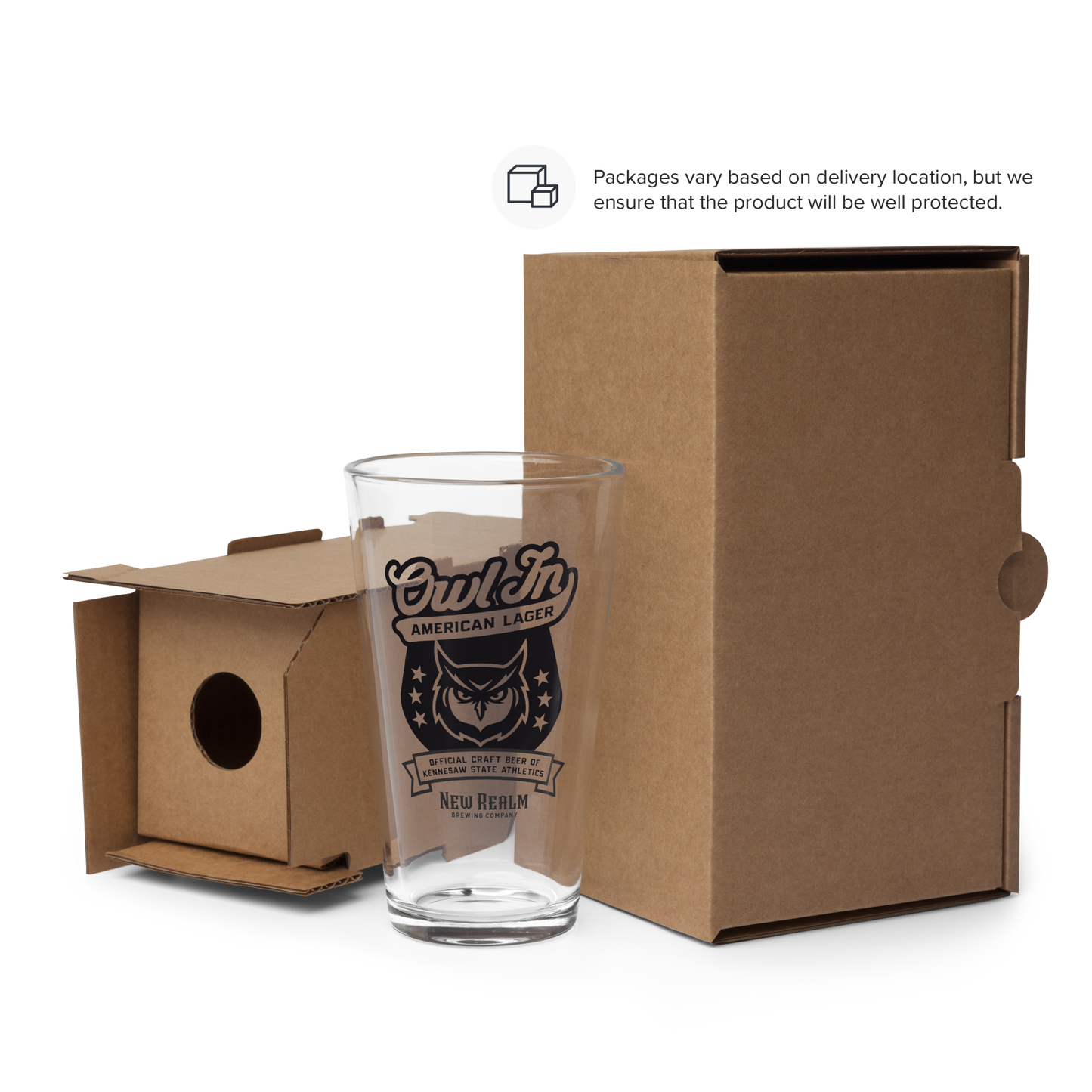 Owl In Shaker Pint Glass