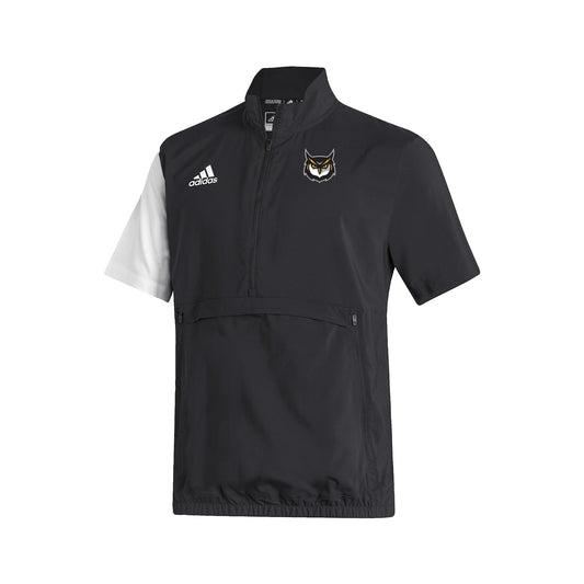 Kennesaw State Owls : Stadium 1/4 Zip Woven Short Sleeve - Black - White