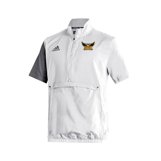 Kennesaw State Owls Stadium 1/4 Zip Woven Short Sleeve - White - Grey  : adidas