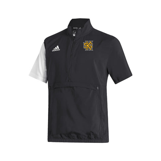 Kennesaw State Owls Stadium 1/4 Zip Woven Short Sleeve - Black - White  : adidas