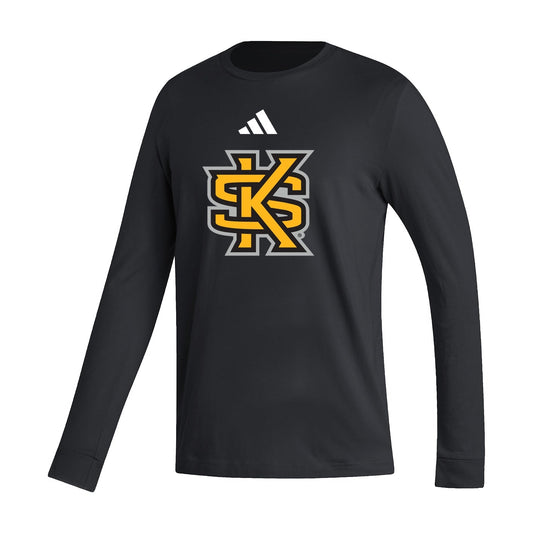 Kennesaw State Owls Men's Fresh Long Sleeve Tee  - Black : adidas