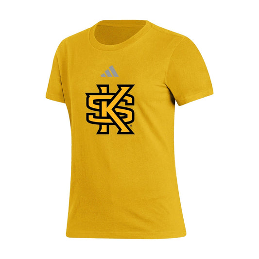Kennesaw State Owls Women's Fresh Short Sleeve Tee  - Collegiate Gold : adidas