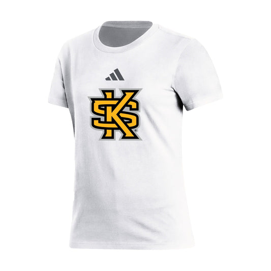 Kennesaw State Owls Women's Fresh Short Sleeve Tee  - White : adidas