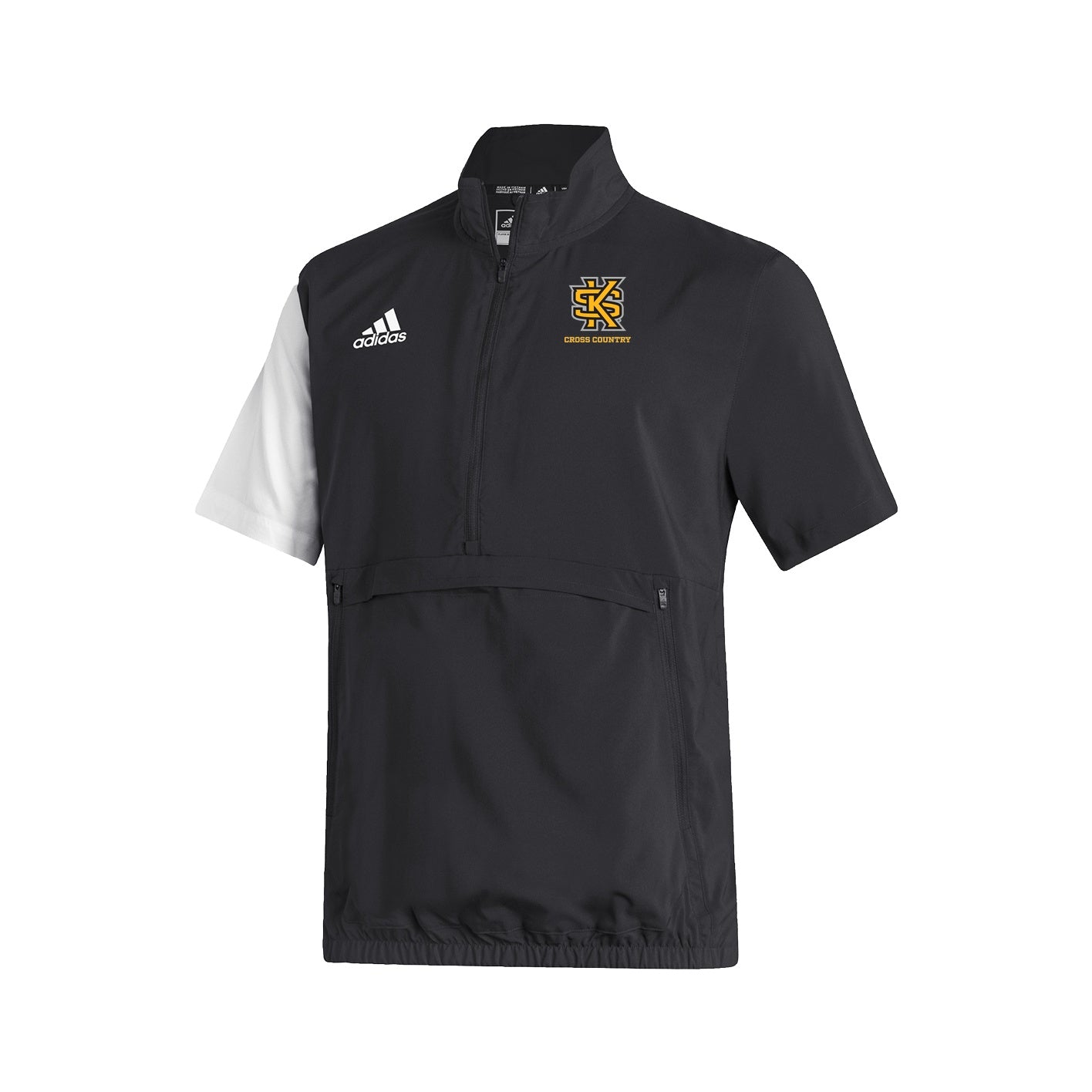 Kennesaw State Owls Stadium 1/4 Zip Woven Short Sleeve - Black - White  : adidas : CROSS COUNTRY