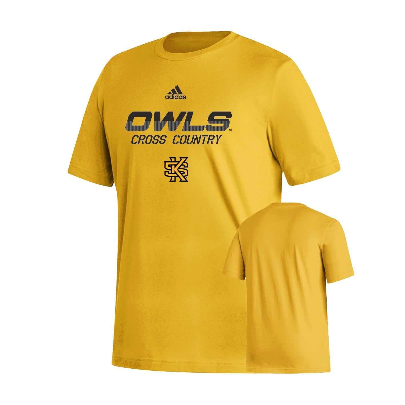 Kennesaw State Owls Men's Fresh Short Sleeve Tee  - Collegiate Gold : adidas : CROSS COUNTRY