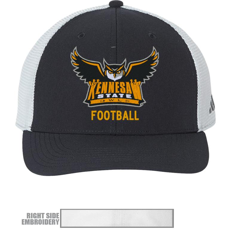Kennesaw State Owls Structured Adjustable Mesh - Black  : adidas : FOOTBALL