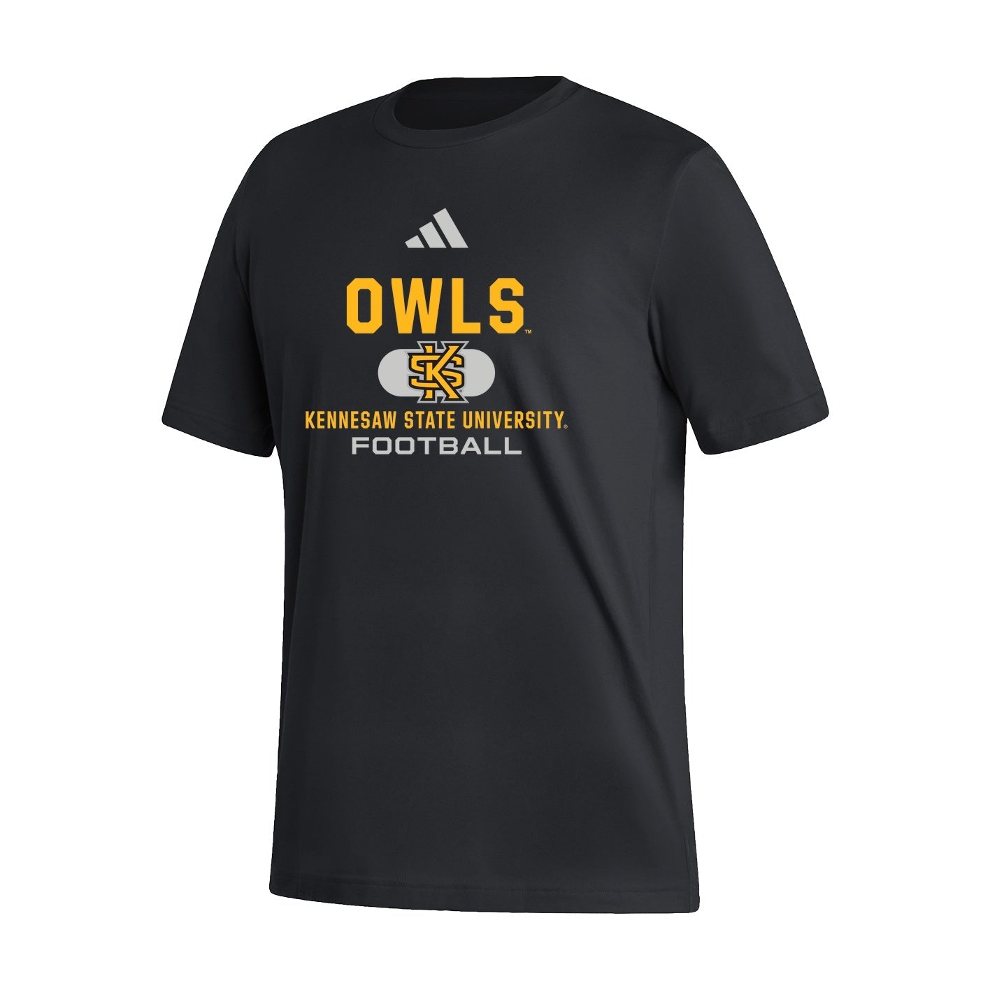 Kennesaw State Owls Men's Fresh Short Sleeve Tee  - Black : adidas : FOOTBALL