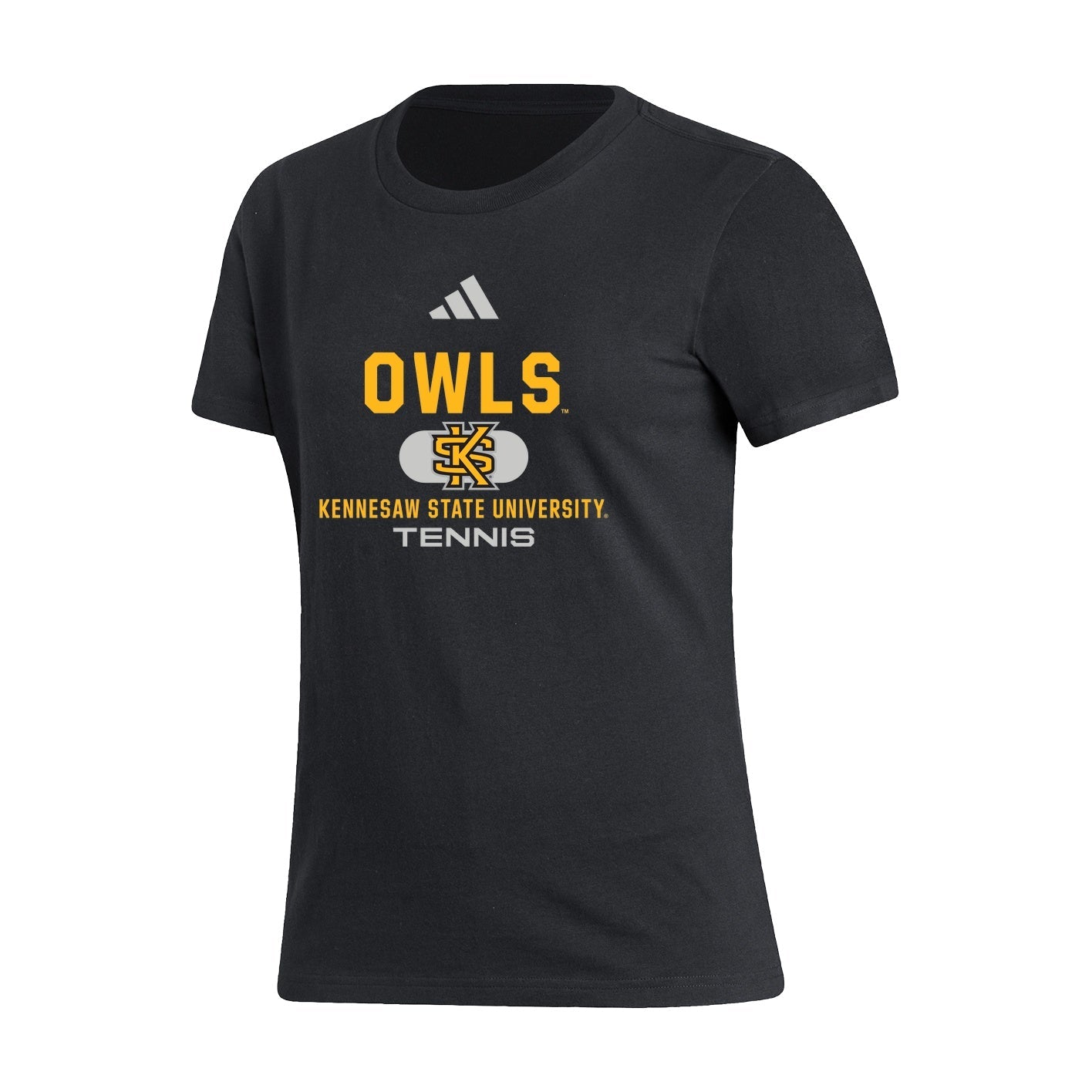 Kennesaw State Owls Women's Fresh Short Sleeve Tee  - Black : adidas : TENNIS