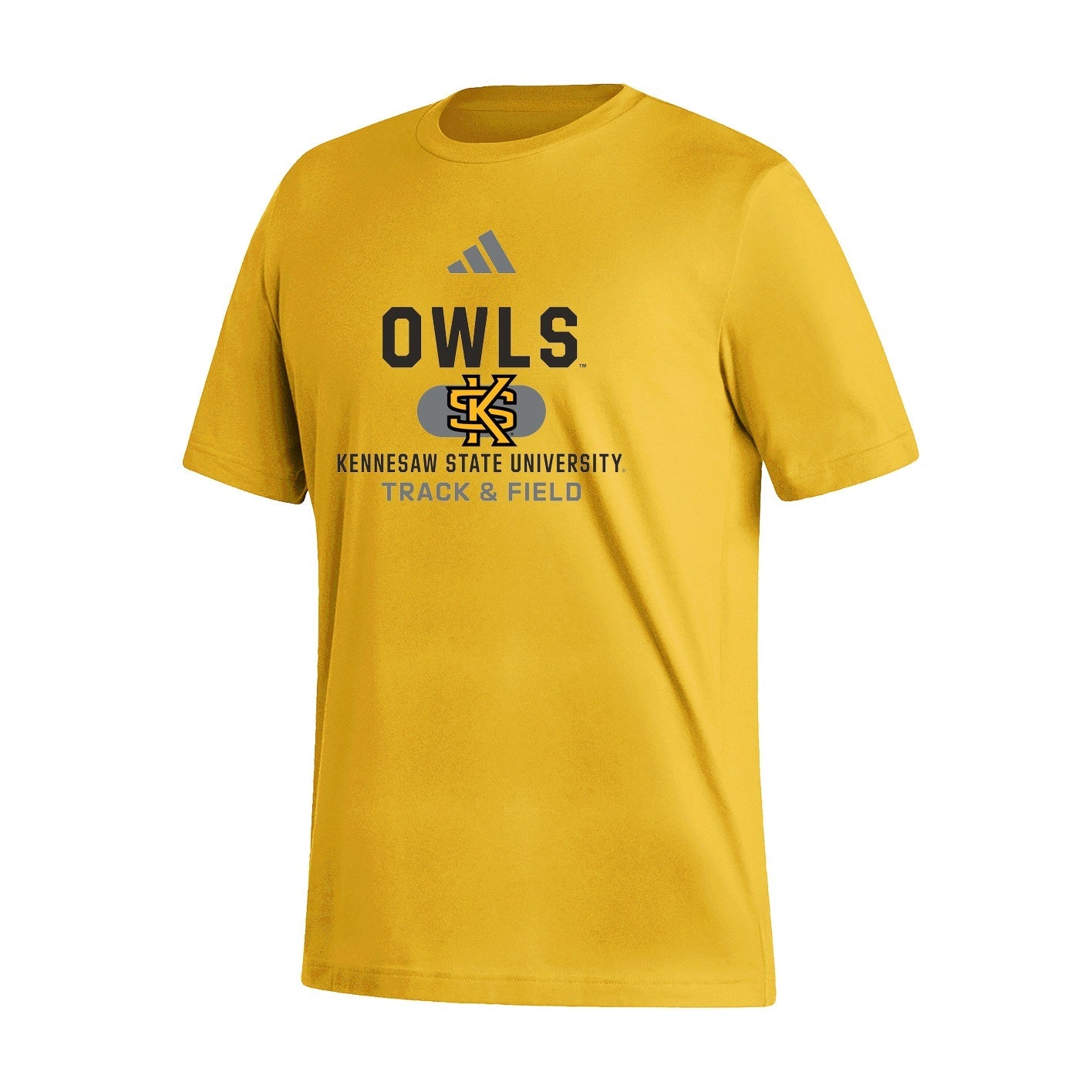 Kennesaw State Owls Men's Fresh Short Sleeve Tee  - Collegiate Gold : adidas : TRACK & FIELD