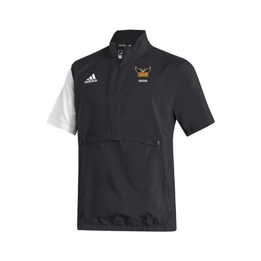 Kennesaw State Owls Stadium 1/4 Zip Woven Short Sleeve - Black - White  : adidas : SOCCER