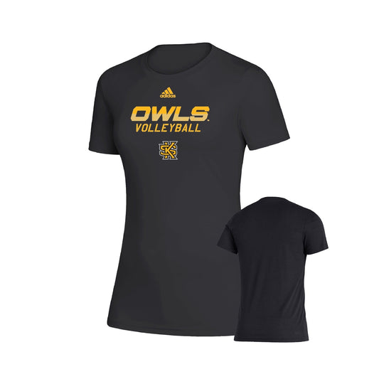 Kennesaw State Owls Womens Creator Short Sleeve Tee - Black  : adidas : VOLLEYBALL