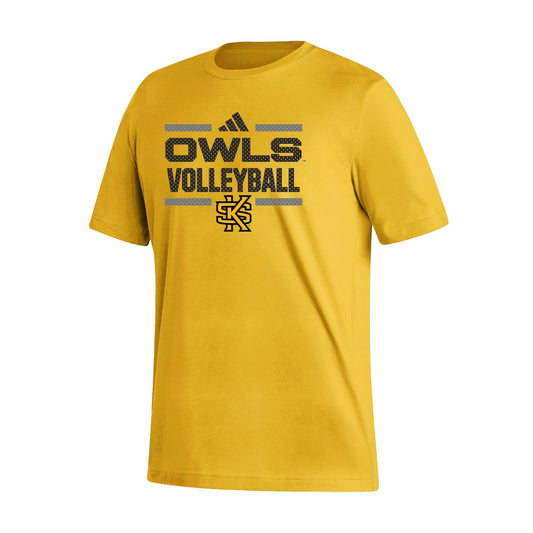 Kennesaw State Owls Men's Fresh Short Sleeve Tee  - Collegiate Gold : adidas : VOLLEYBALL