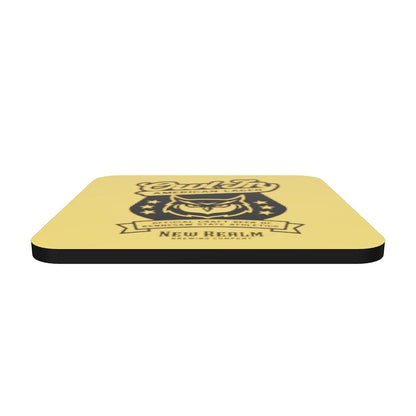 Owl In Cork-Back Coaster - Gold