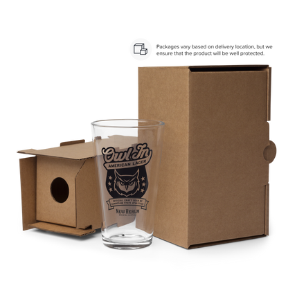 Owl In Shaker Pint Glass