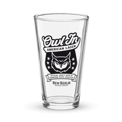 Owl In Shaker Pint Glass