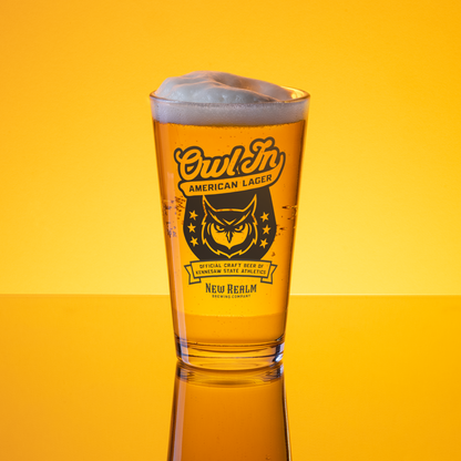 Owl In Shaker Pint Glass